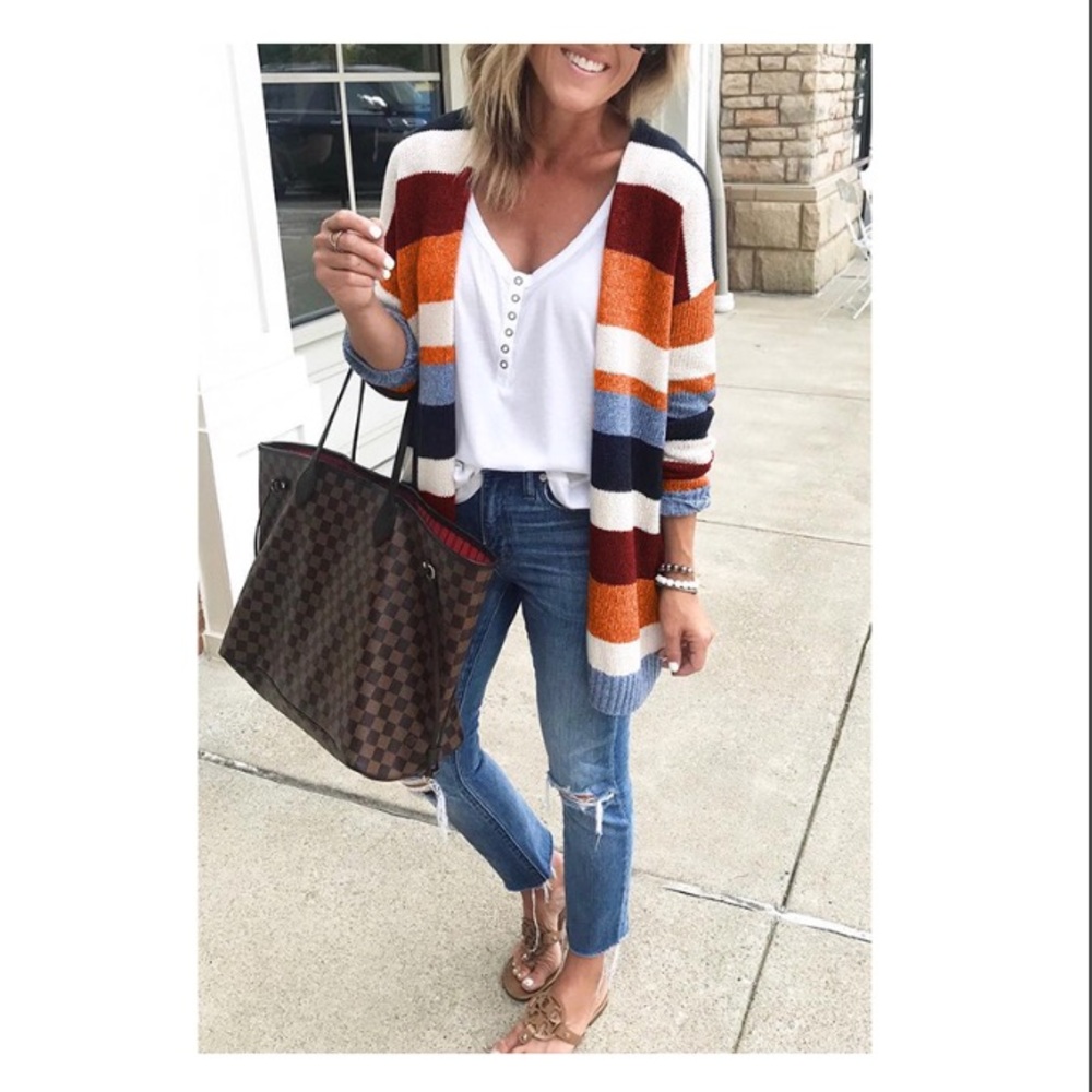 Multi Striped Knit Cardigan - Picture 2 of 4